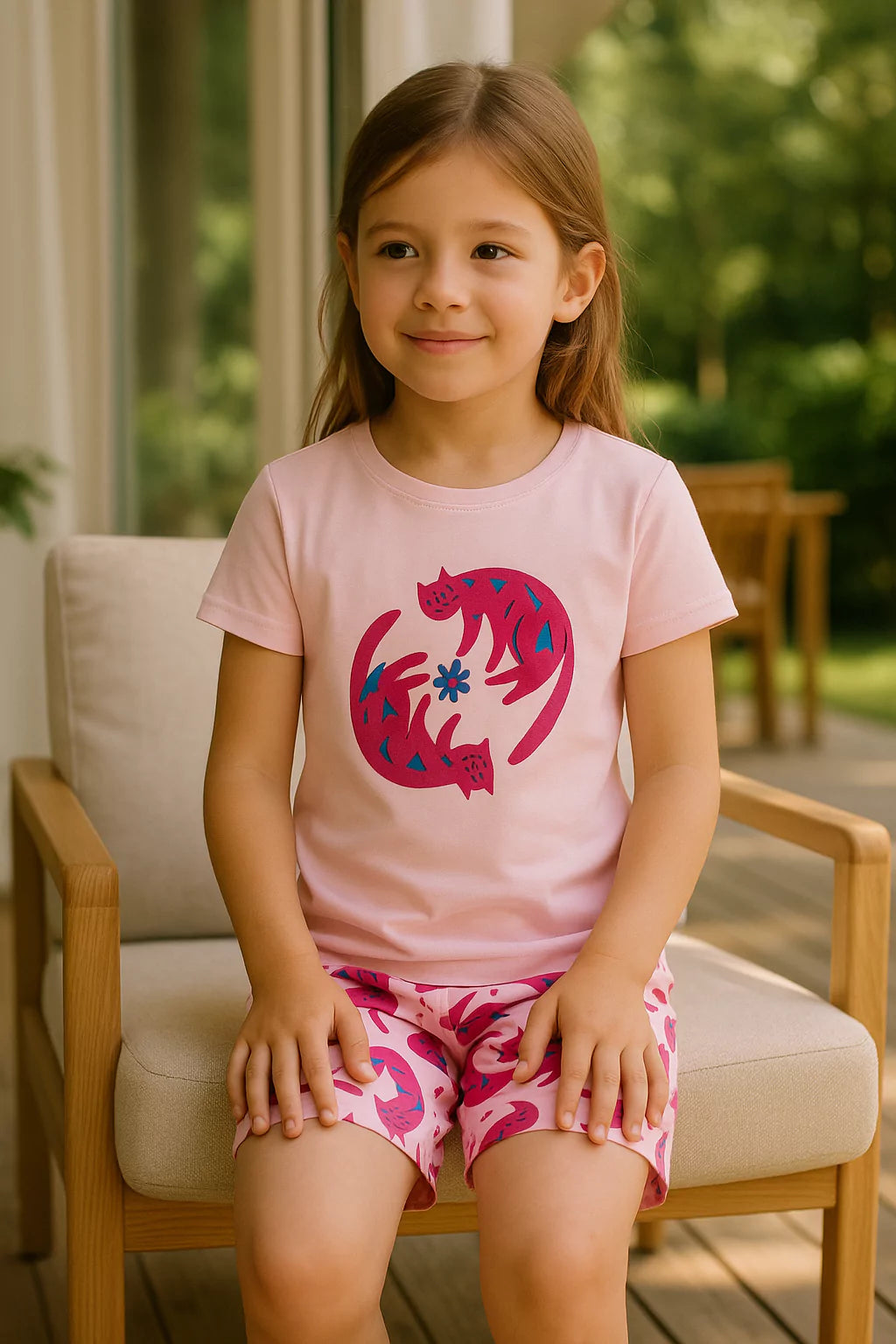 Pijama Copii Cute Cat Bumbac