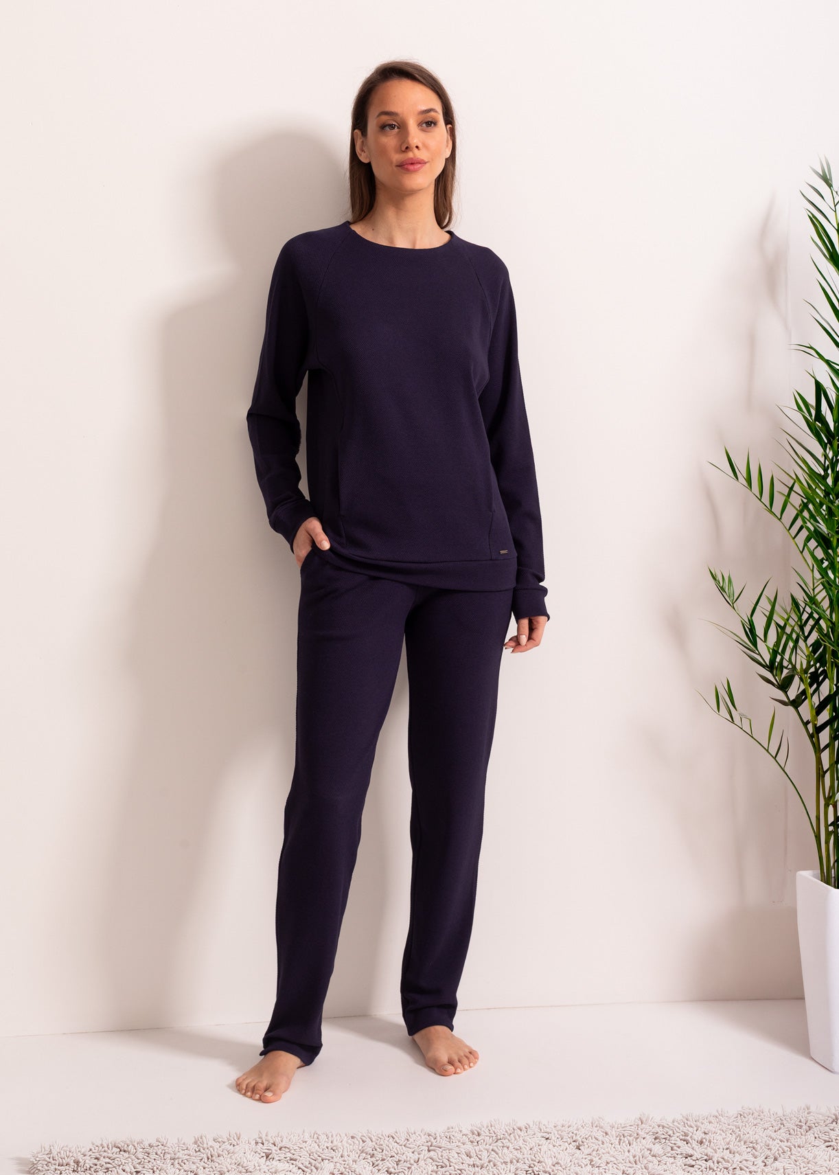 Pantaloni Damă Pique Mood Eucalipt