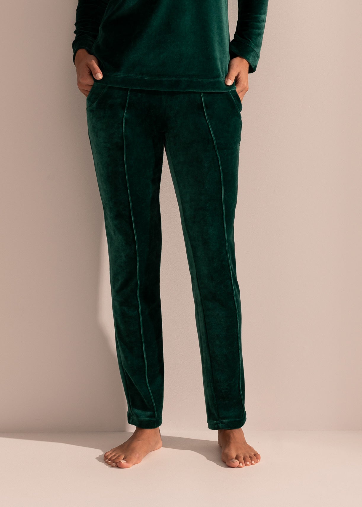 Pantaloni Damă Velvet Verde