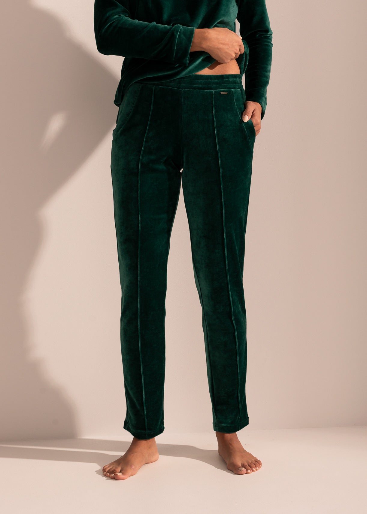 Pantaloni Damă Velvet Verde