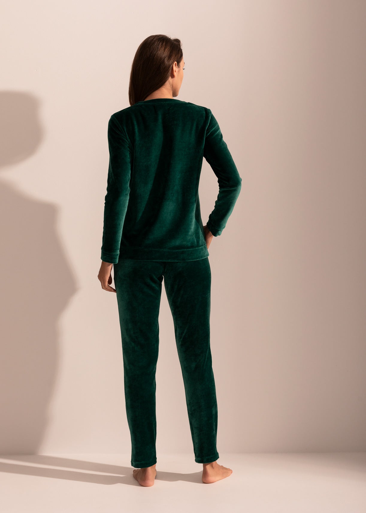 Pantaloni Damă Velvet Verde