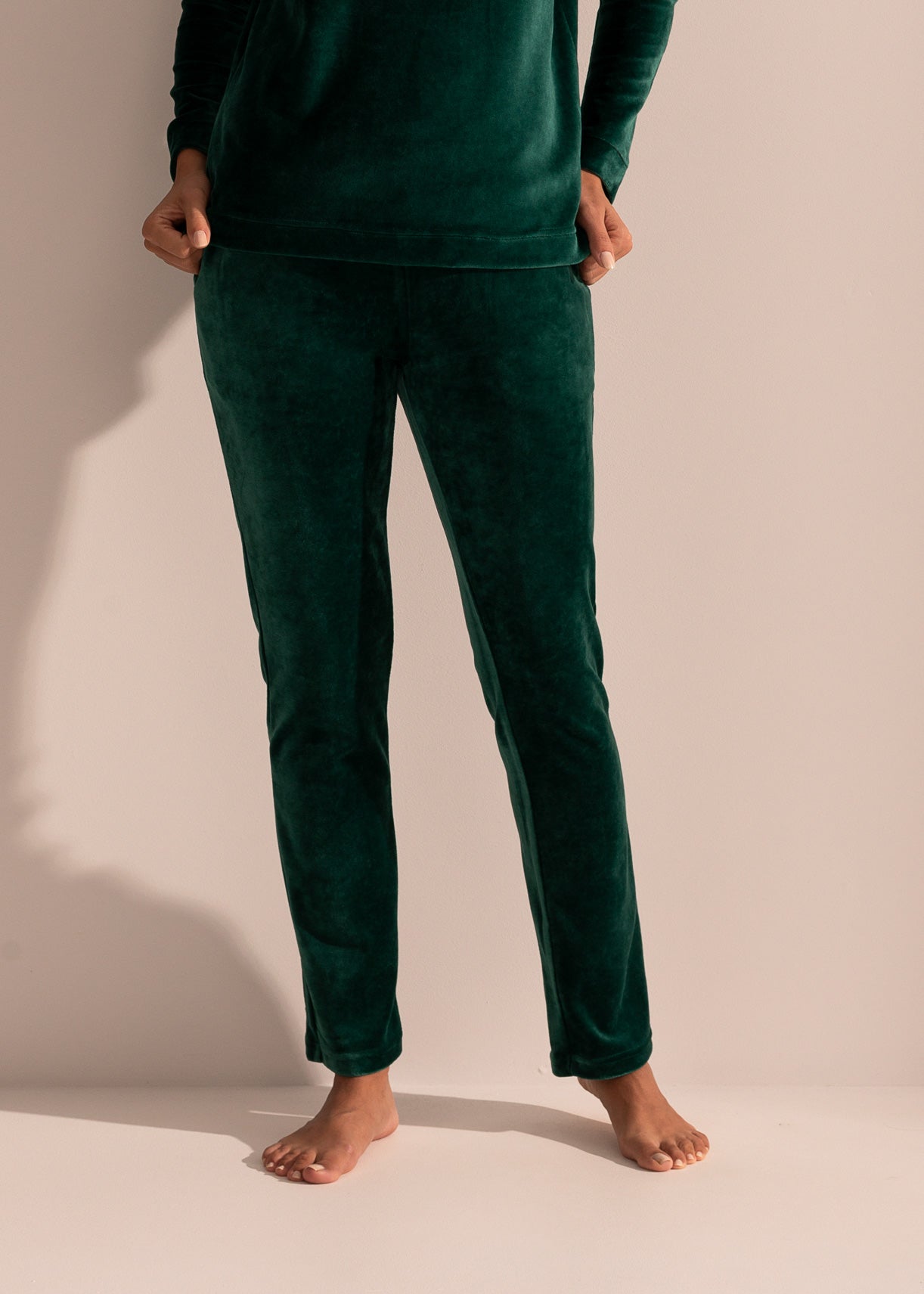 Pantaloni Damă Velvet Verde