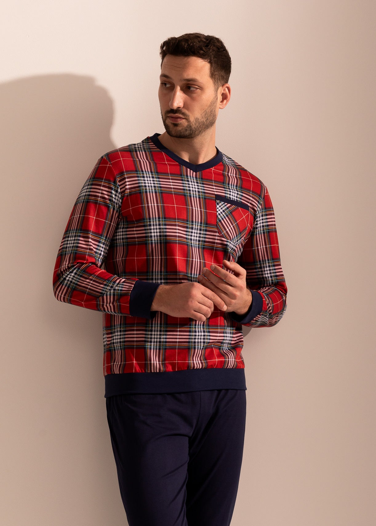 Pijama Bărbați Tartan Winter Bumbac