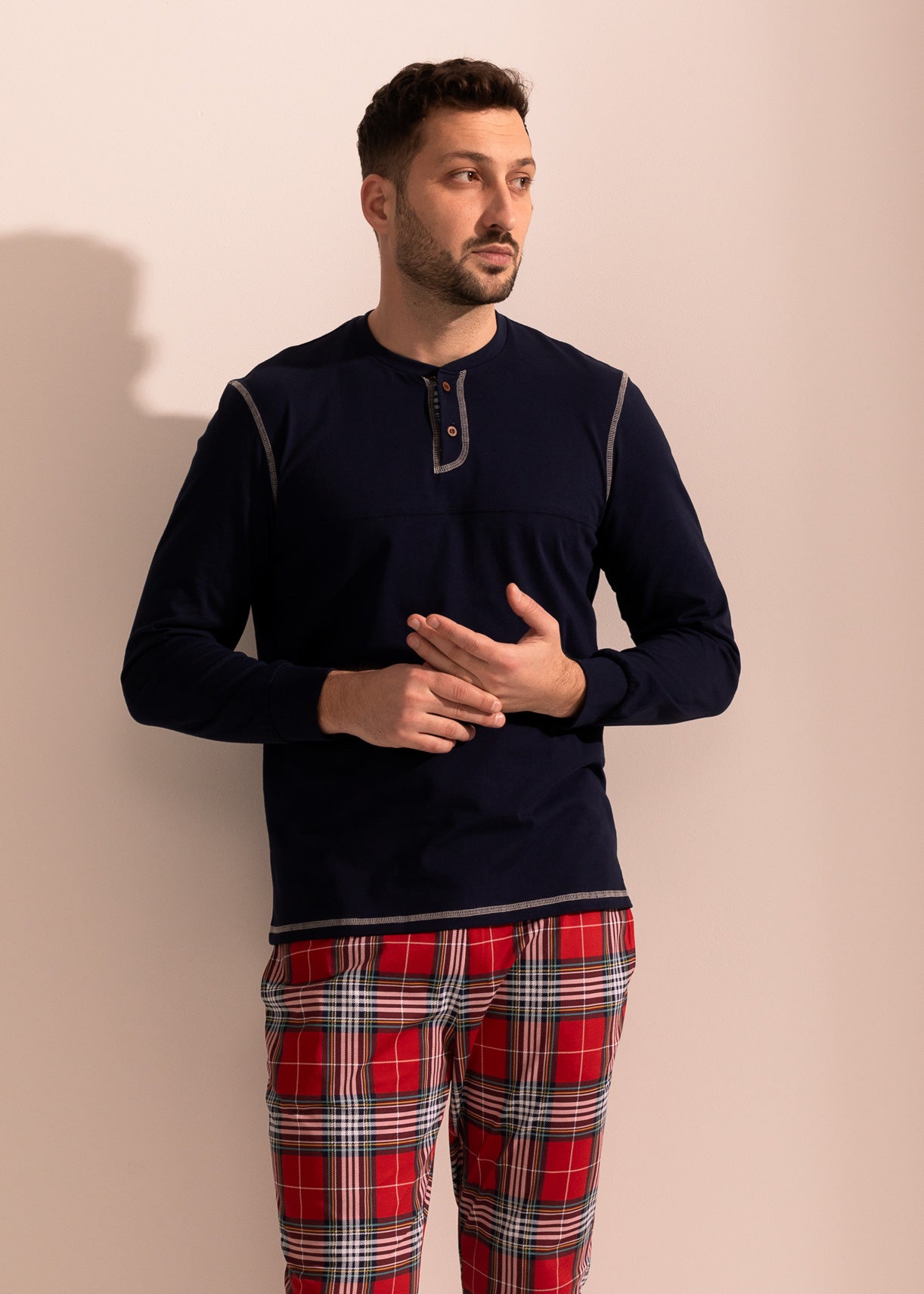 Pijama Bărbați Tartan Winter Bumbac