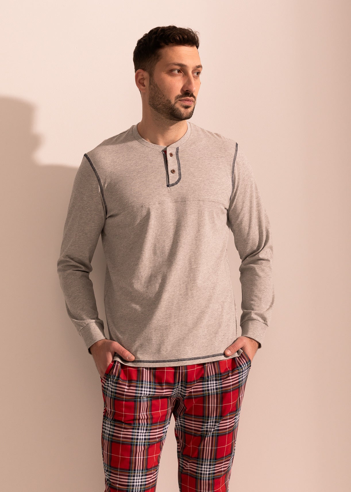 Pijama Bărbați Tartan Winter Bumbac