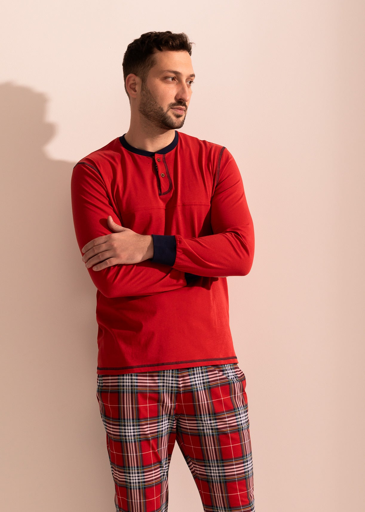 Pijama Bărbați Tartan Winter Bumbac