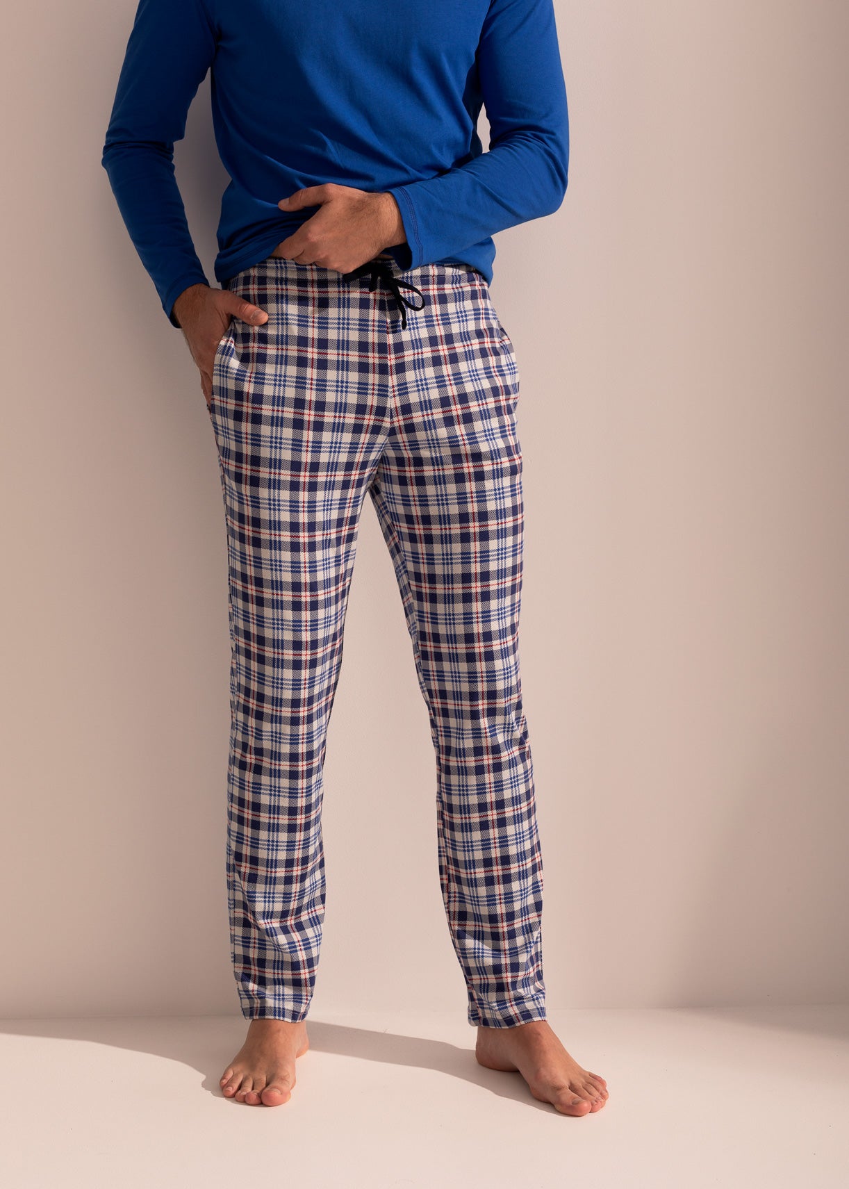 Pijama Bărbați Tartan Bumbac TWIN Slim