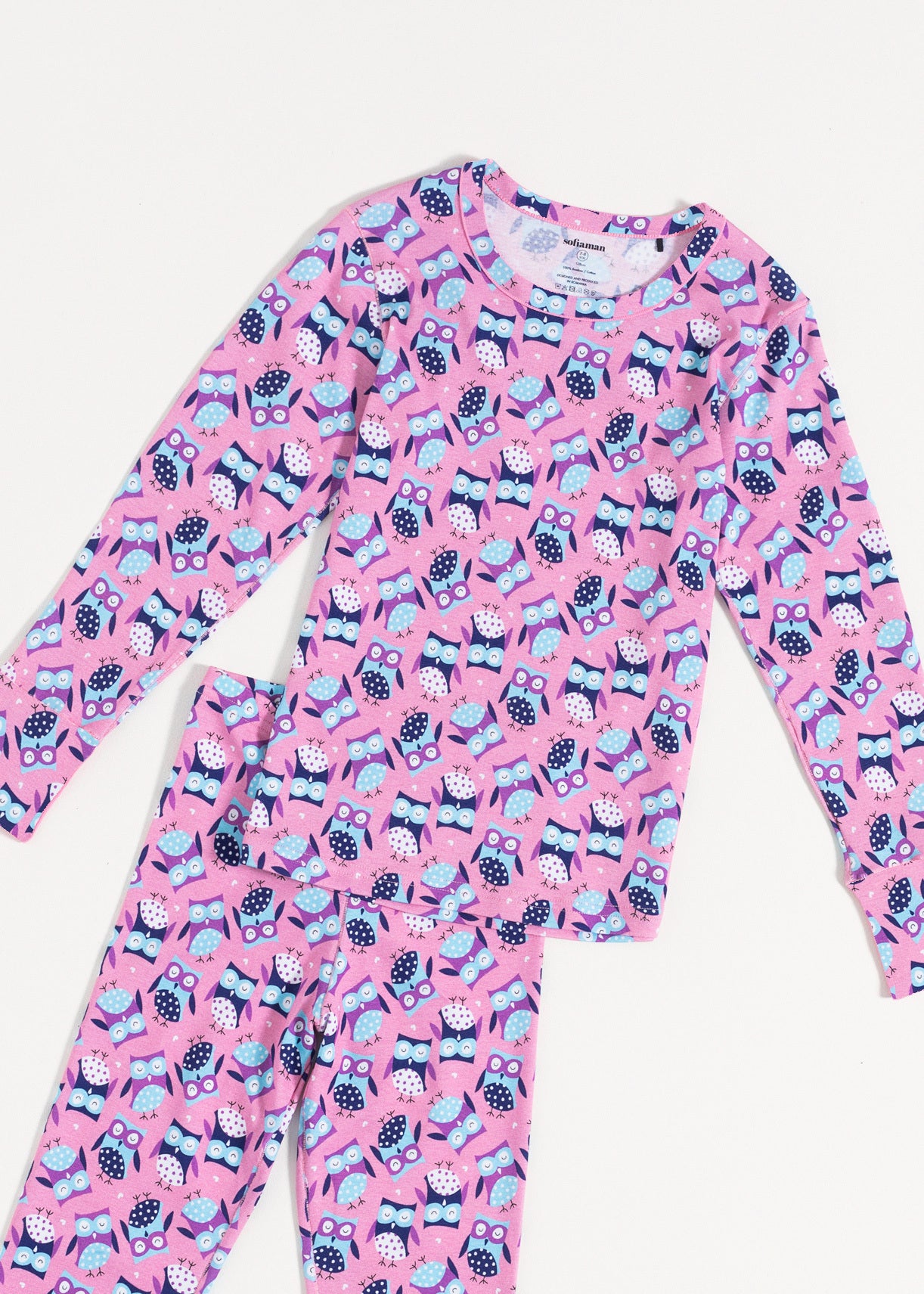Pijama Copii Pink Owl Bumbac