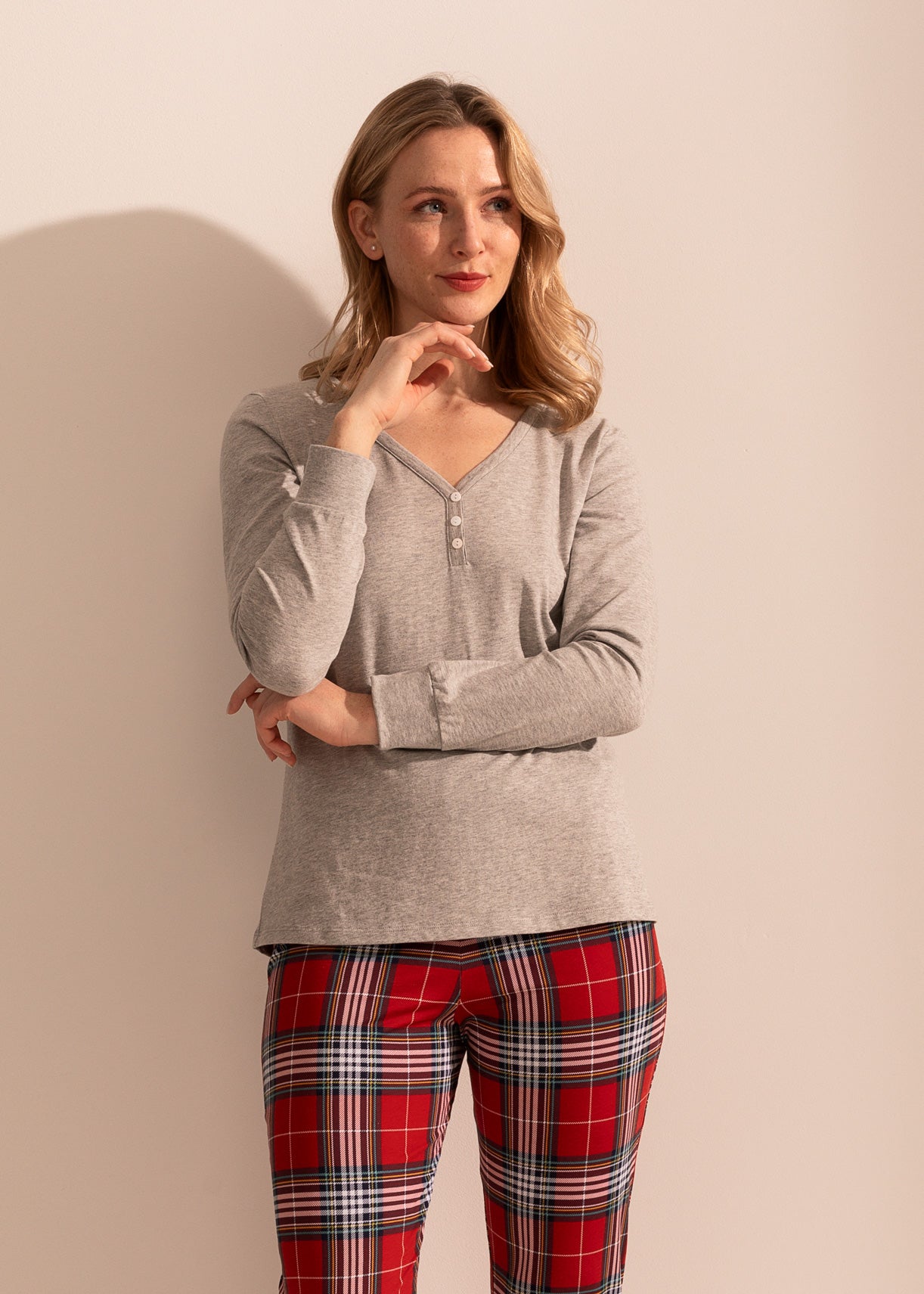 Pijama Damă Tartan Winter Bumbac