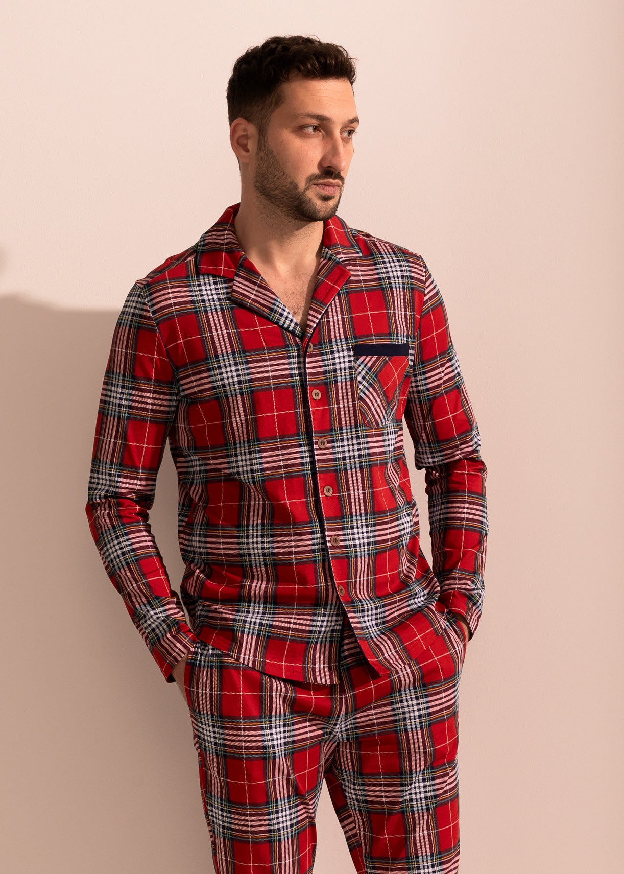 Pijama Bărbați Tartan Winter Bumbac